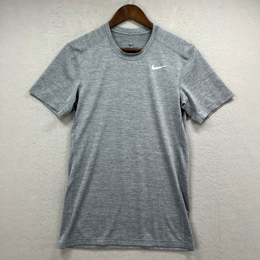 Nike Dri-FIT T-Shirt Mens Small Grey‎ Heather Performance Athletic Training Tee